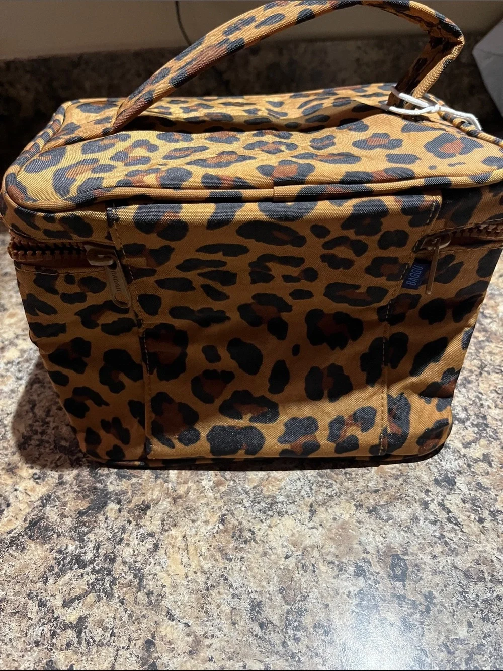 BAGGU Large Cosmetic Case In Leopard